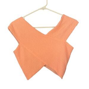 Route 3 Coral Pink Wrap Style Sleeveless Crop Top Women’s Medium